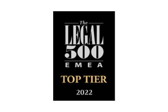 D+B awarded "TOP TIER 2022" by The Legal 500 EMEA 