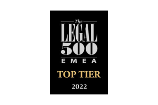 D+B awarded "TOP TIER 2022" by The Legal 500 EMEA D+B awarded "TOP TIER 2022" by The Legal 500 EMEA